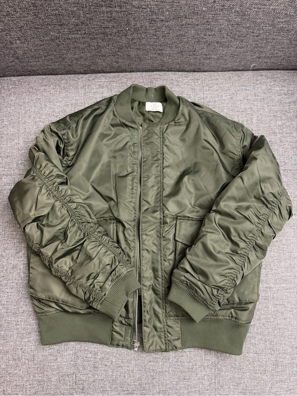 Cozi Men's Olive Green Bomber Jacket